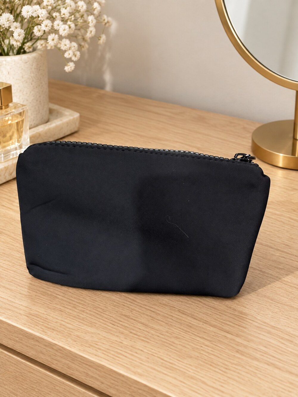 Chanel Black Zip Cosmetic Pouch | Vanity Accessory - Picture 3 of 6